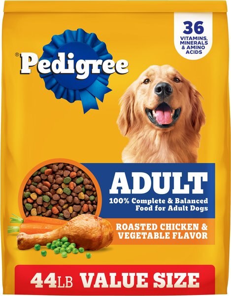 Chewy Pedigree Complete Nutrition Roasted Chicken & Vegetable Flavor Dog Kibble Adult Dry Dog Food 44-lb Bag