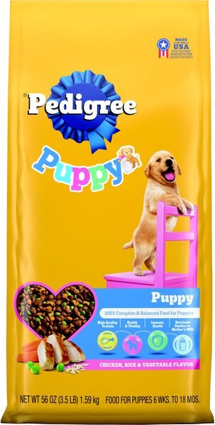 Chewy Pedigree Puppy Growth & Protection Chicken & Vegetable Flavor Dry Dog Food 3.5-lb Bag