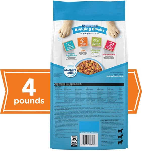 Chewy Puppy Chow Complete With Real Chicken Dry Dog Food 4-lb Bag