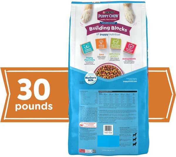 Chewy Puppy Chow Tender & Crunchy With Real Beef Dry Dog Food 30-lb Bag