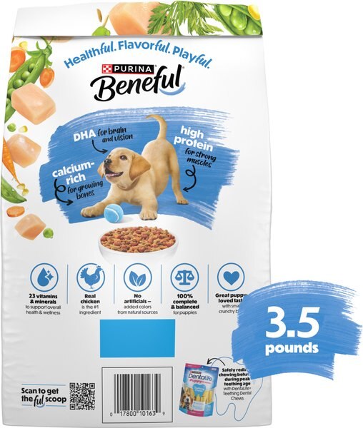 Chewy Purina Beneful Healthy Puppy With Farm Raised Chicken High Protein Dry Dog Food 3.5-lb Bag
