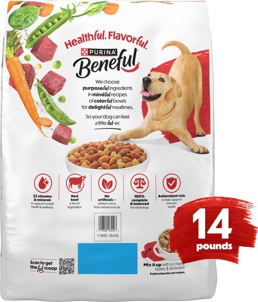 Chewy Purina Beneful Originals With Farm-Raised Beef Real Meat Dog Food 14-lb Bag