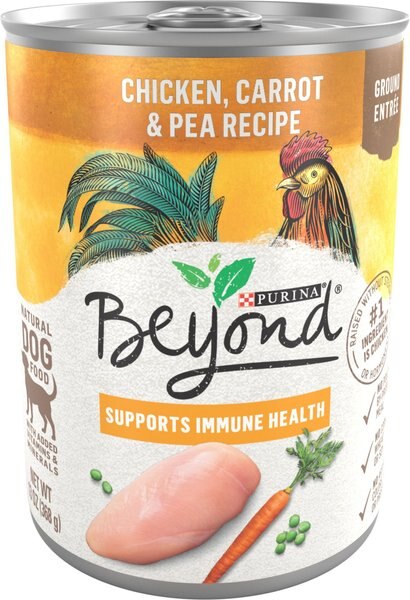 Chewy Purina Beyond Chicken Carrot & Pea Recipe Ground Entrée Grain-Free Canned Dog Food 13-oz Case Of 12