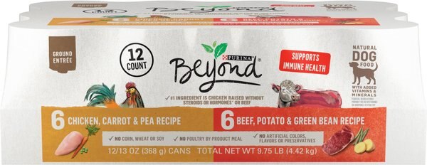 Chewy Purina Beyond Grain-Free Chicken & Beef Variety Pack Canned Dog Food 13-oz Case Of 12