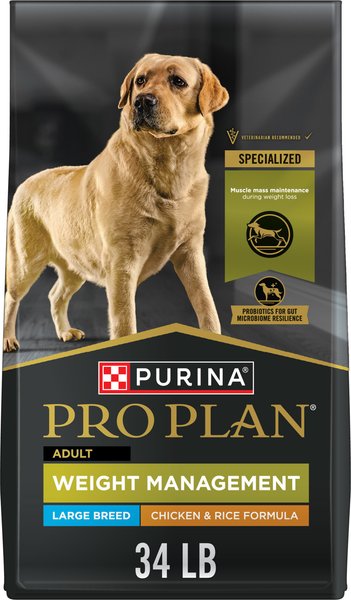 Chewy Purina Pro Plan Adult Large Breed Weight Management Chicken & Rice Formula Dry Dog Food 34-lb bag
