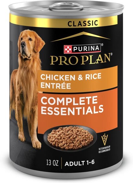 Chewy Purina Pro Plan Complete Essentials Adult Classic Chicken & Rice Entree Canned Dog Food 13-oz Can Case Of 4