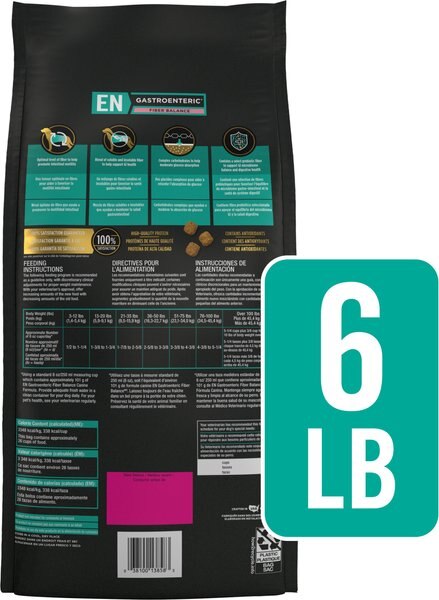 Chewy Purina Pro Plan Veterinary Diets EN Gastroenteric Fiber Balance Dry Dog Food 6-lb Bag