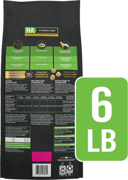 Chewy Purina Pro Plan Veterinary Diets HA Hydrolyzed Chicken Flavor Dry Dog Food 6-lb Bag