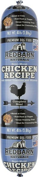 Chewy Redbarn Naturals Chicken Recipe Dog Food Roll 64-oz Bundle Of 2