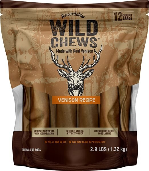 Chewy Rewardables Wild Chews Venison Recipe Limited Ingredient Dog Chews 12 Count