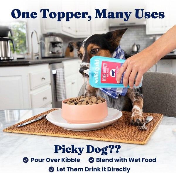 Chewy Solid Gold Beef Bone Broth With Turmeric Dog Food Topper 8-oz Pouch