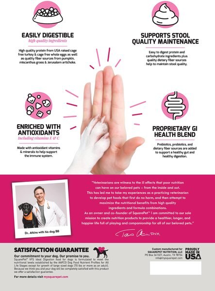 Chewy SquarePet VFS Ideal Digestion Dry Dog Food 22-lb Bag