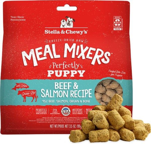 Chewy Stella & Chewy's Freeze-Dried Raw Meal Mixers Grain-Free Protein Rich Beef & Salmon Recipe Dog Food 3.5-oz Bag