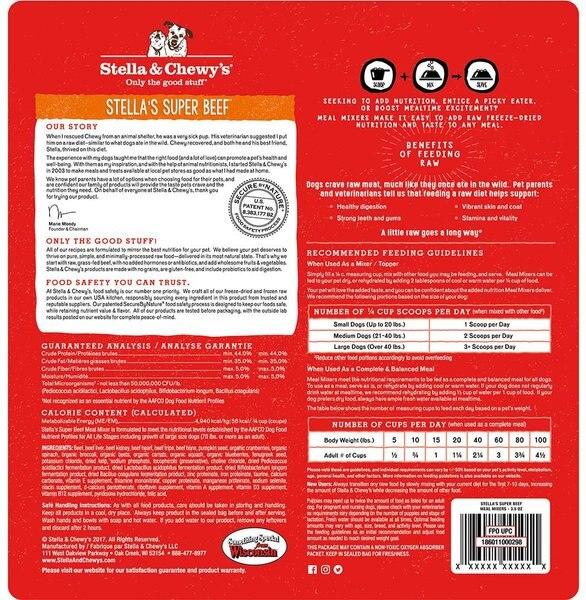 Chewy Stella & Chewy's Stella's Super Beef Meal Mixers Freeze-Dried Raw Dog Food Topper 35-oz Bag Bundle Of 2