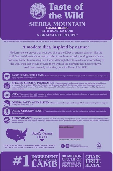 Chewy Taste Of The Wild Sierra Mountain Grain-Free Dry Dog Food 5-lb Bag