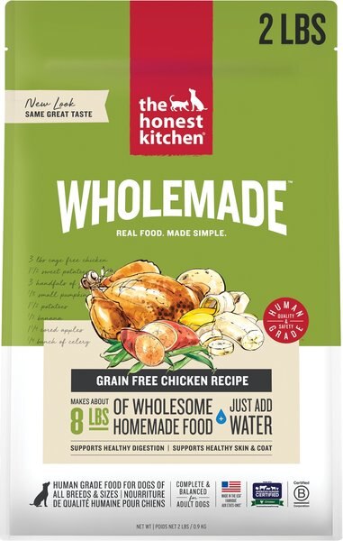 Chewy The Honest Kitchen Wholemade Grain-Free Chicken Dehydrated Dog Food 2-lb Box