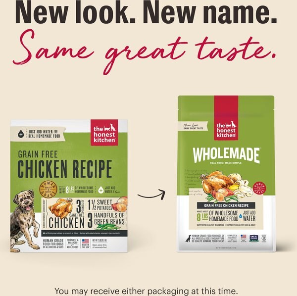 Chewy The Honest Kitchen Wholemade Grain-Free Chicken Dehydrated Dog Food 2-lb Box