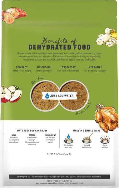 Chewy The Honest Kitchen Wholemade Grain-Free Chicken Dehydrated Dog Food 2-lb Box