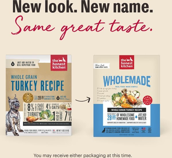 Chewy The Honest Kitchen Wholemade Whole Grain Turkey Dehydrated Dog Food 10-lb Box