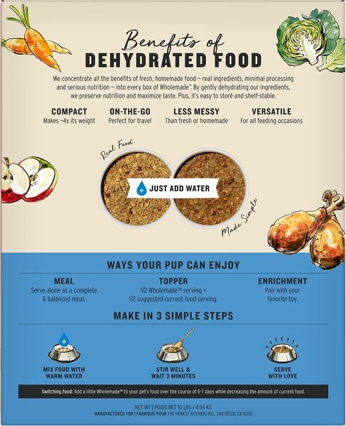 Chewy The Honest Kitchen Wholemade Whole Grain Turkey Dehydrated Dog Food 10-lb Box