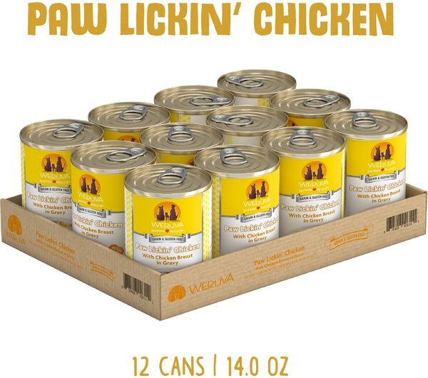 Chewy Weruva Paw Lickin' Chicken In Gravy Grain-Free Canned Dog Food 14-oz Case Of 12