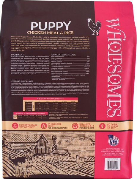 Chewy Wholesomes Puppy Chicken & Rice Dry Dog Food 16.5-lb Bag