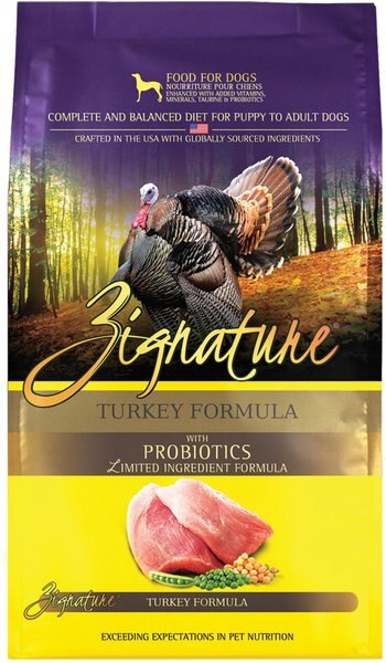 Chewy Zignature Turkey Limited Ingredient Formula Dry Dog Food 4-lb Bag