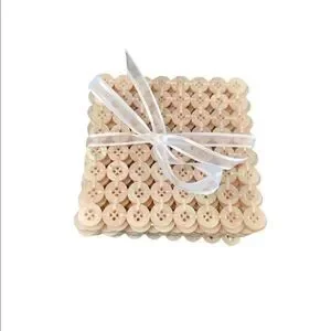 10 Pearl button 4” X 4” Square Coasters New Unique Luxe Accessory For Your home