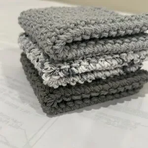 100% Cotton Handmade Washcloths - Set Of 3