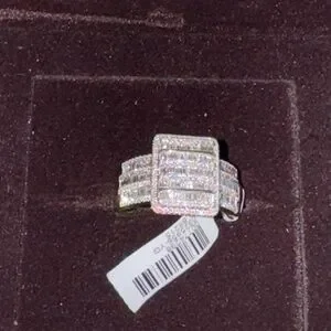 10k Solid Gold Real Certified Natural Diamond Engagement Wedding Ring for Men