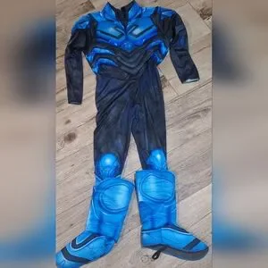 #1808 Blue Beetle Blue & Black Kids Costume Sz M