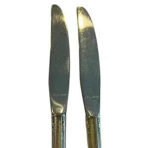 1881 Rogers Del Mar Vintage Silverplate Oneida Silver Grille Knives 2 Pcs 2409
