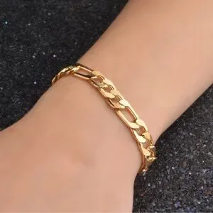 18K Gold 8MM Sideways Bracelet For Women Men Party Gifts Wedding Fashion Jewelry