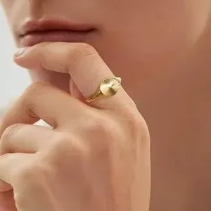 18K Gold Plated Sunburst Ring Stainless Steel
