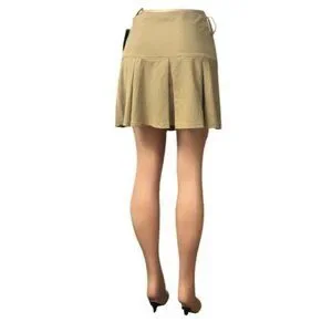 19 Cooper Women’s Pleated A-Line Skirt With Side Zipper Closure Tan Sz. M