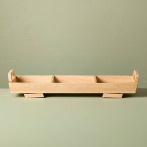19" Foldable Wood Serving Tray Brown - Hearth & Ha Brown