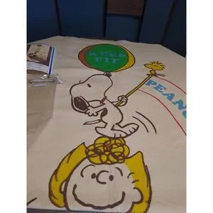 1965 Peanuts The Tag Along Bon Voyage Blanket Keep Fit 45x72 Excellent Condition