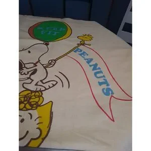 1965 Peanuts The Tag Along Bon Voyage Blanket Keep Fit 45x72 Excellent Condition