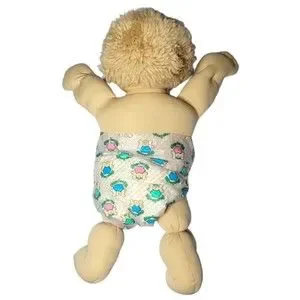 1985 Cabbage Patch Kid Boy Xavier Blonde Hair Blue Signature W Diaper