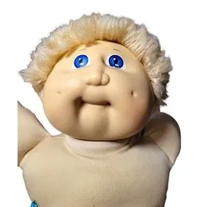 1985 Cabbage Patch Kid Boy Xavier Blonde Hair Blue Signature W Diaper