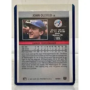 1991 Leaf #125 John Olerud Signed Autographed Blue Jays