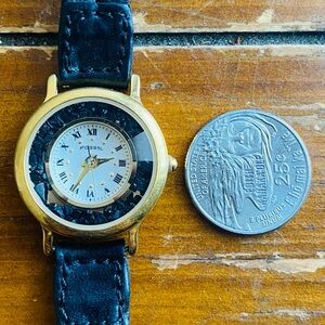 1994 BLACK ROCKS FOSSIL WATCH PC-9570
