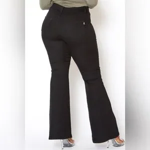 1X-5X Dani Black Flare Leg Jeans
