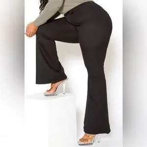 1X-5X Dani Black Flare Leg Jeans