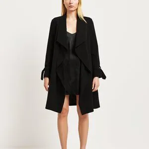 2/$30 H&M Waterfall Ruffle Trench Coat Black 10 #A0389 TRB2 2/$30 H&M Waterfall Ruffle Trench Coat Black 10 #A0389 TRB2