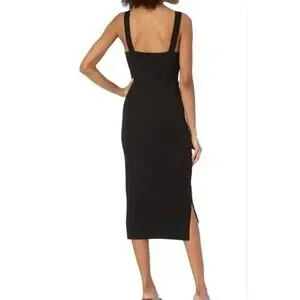 2/$30 The Drop Amelia Ribbed Knit Midi Dress Black Sleeveless Size 2XL