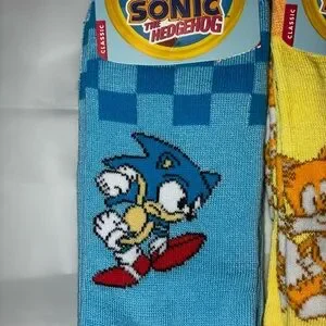 2/$35 SEGA Sonic The Hedgehog Tails Crew Socks W5-10 M5-8 Character Socks Gamer
