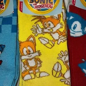 2/$35 SEGA Sonic The Hedgehog Tails Crew Socks W5-10 M5-8 Character Socks Gamer