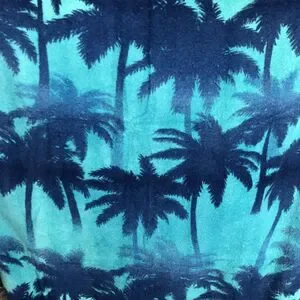 2 Beach Pool Towels 32 X 60 Blue Aqua Palm Trees Dots