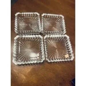 2 Canisy Cristal D'Arques Clear Square Candy Dish Or Trinket Dish